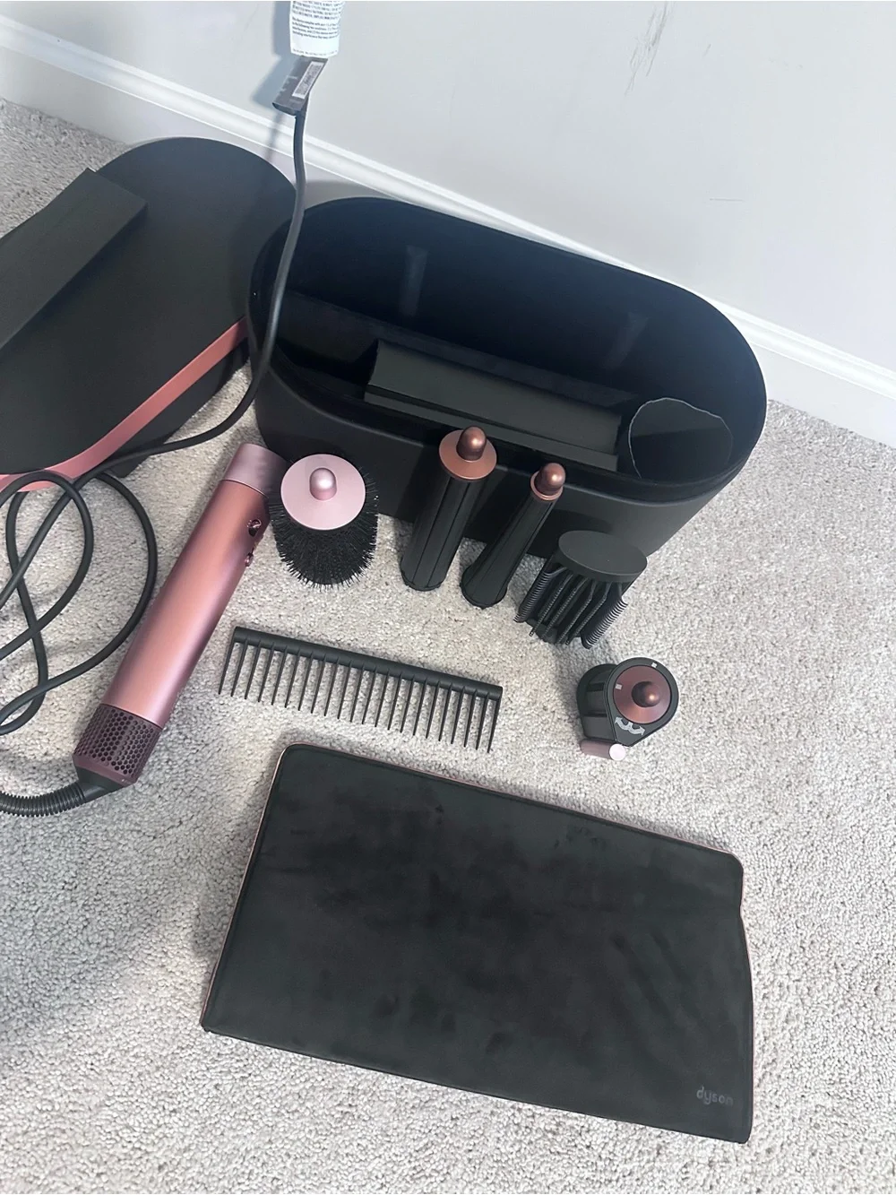 Dyson Airwrap I.d Pink Hair Styling Tool with Black Comb